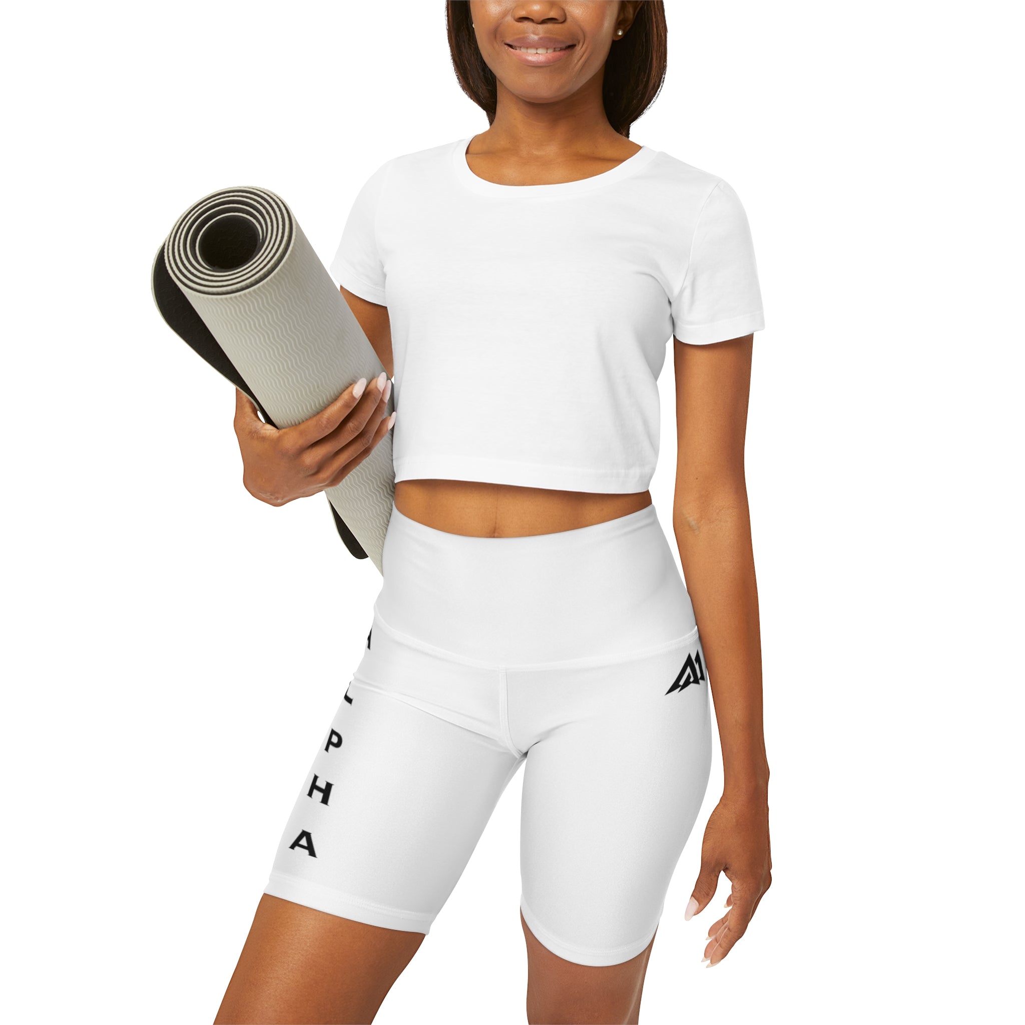 High Waisted Yoga Shorts (AOP)